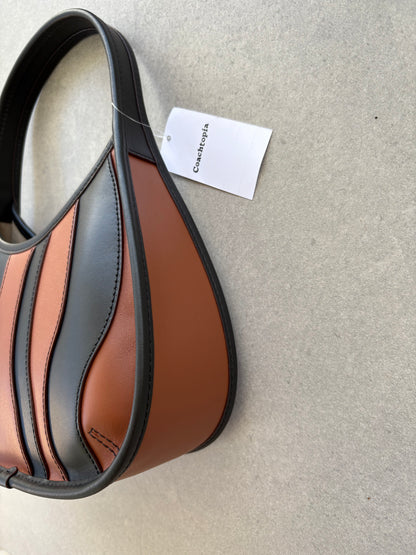 Coachtopia Ergo Bag in Wavy Stripe Upcrafted Leather, Brown and Black