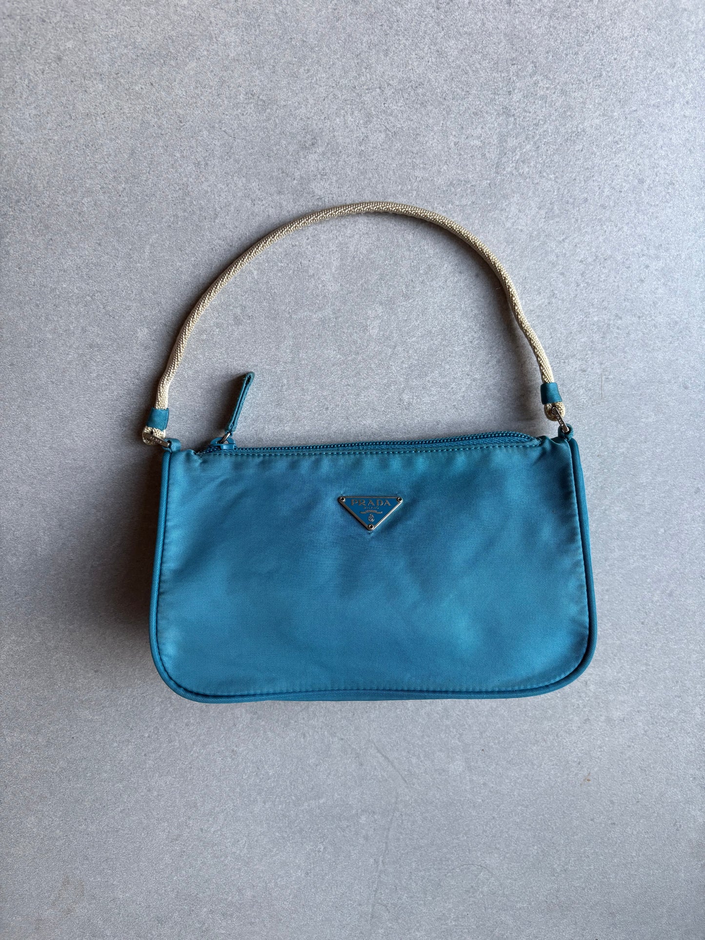 Prada Nylon Tessuto Accessory Pouch Blue