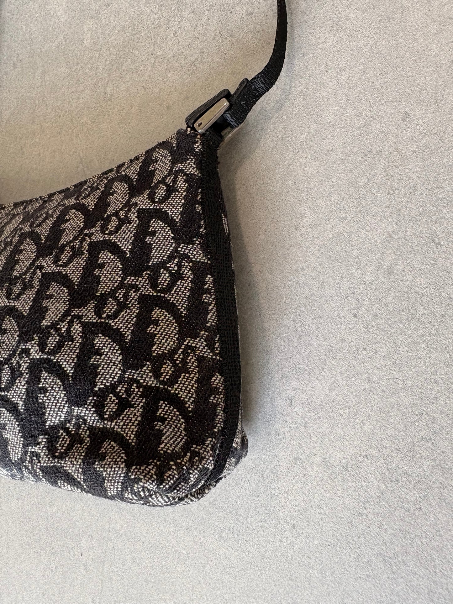 Christian Dior 2000s Black Trotter Monogram Shoulder Bag