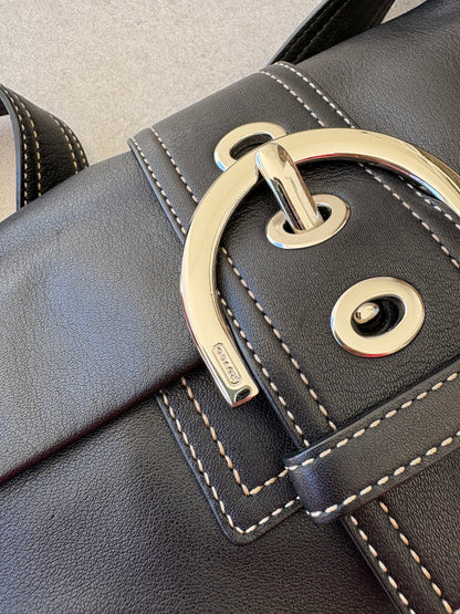 Coach Soho Black Leather Shoulder Bag