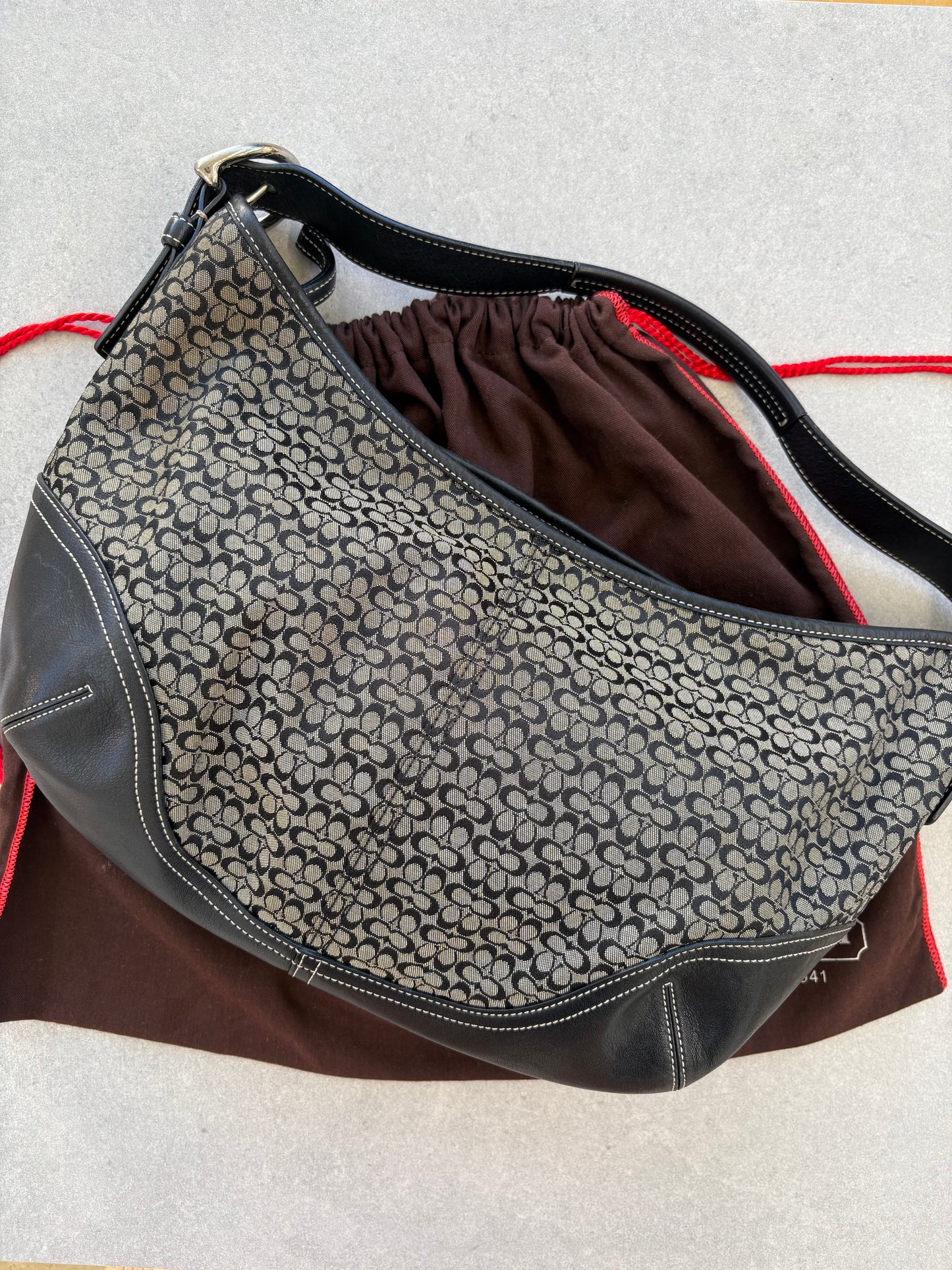 Coach Moon Shoulder Bag Black Monogram