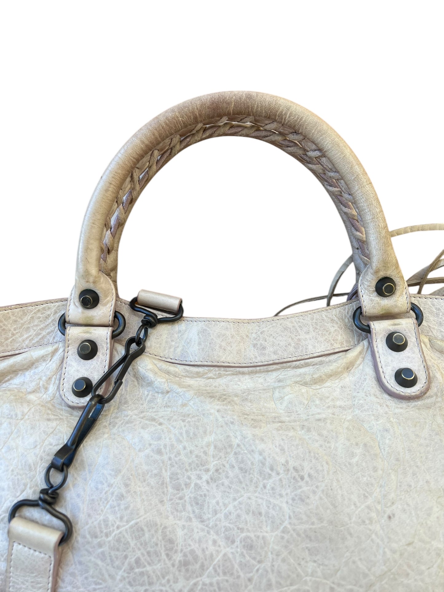 Balenciaga Cream Leather First City Shoulder Bag 2000s