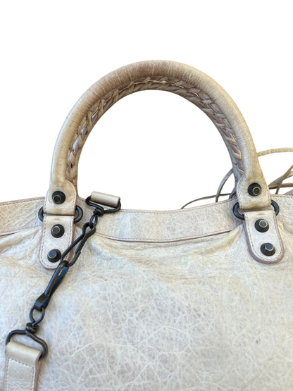 Balenciaga Cream Leather First City Shoulder Bag 2000s