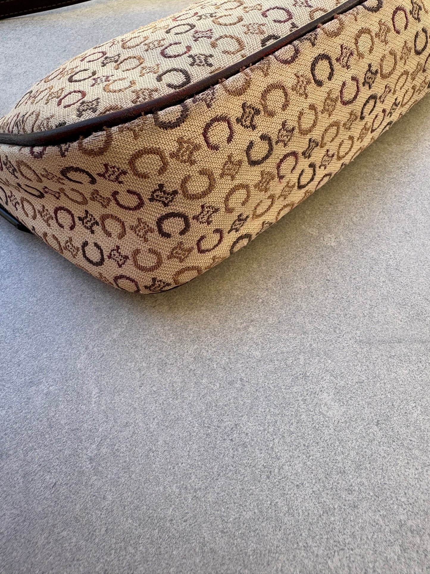 Celine Brown Monogram Macadam Shoulder Bag