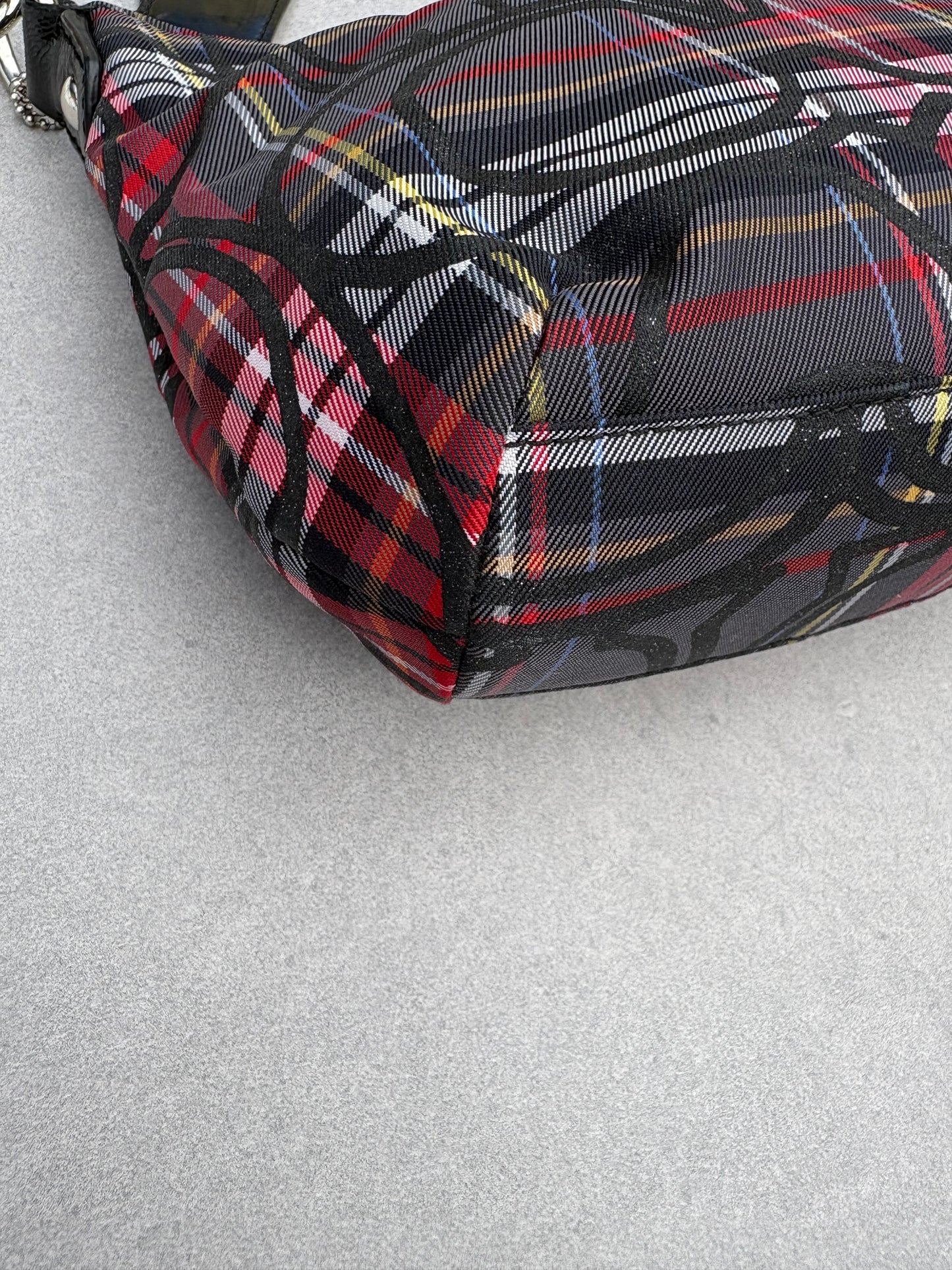 Coach Tartan Two-Way Handbag with Star Charm