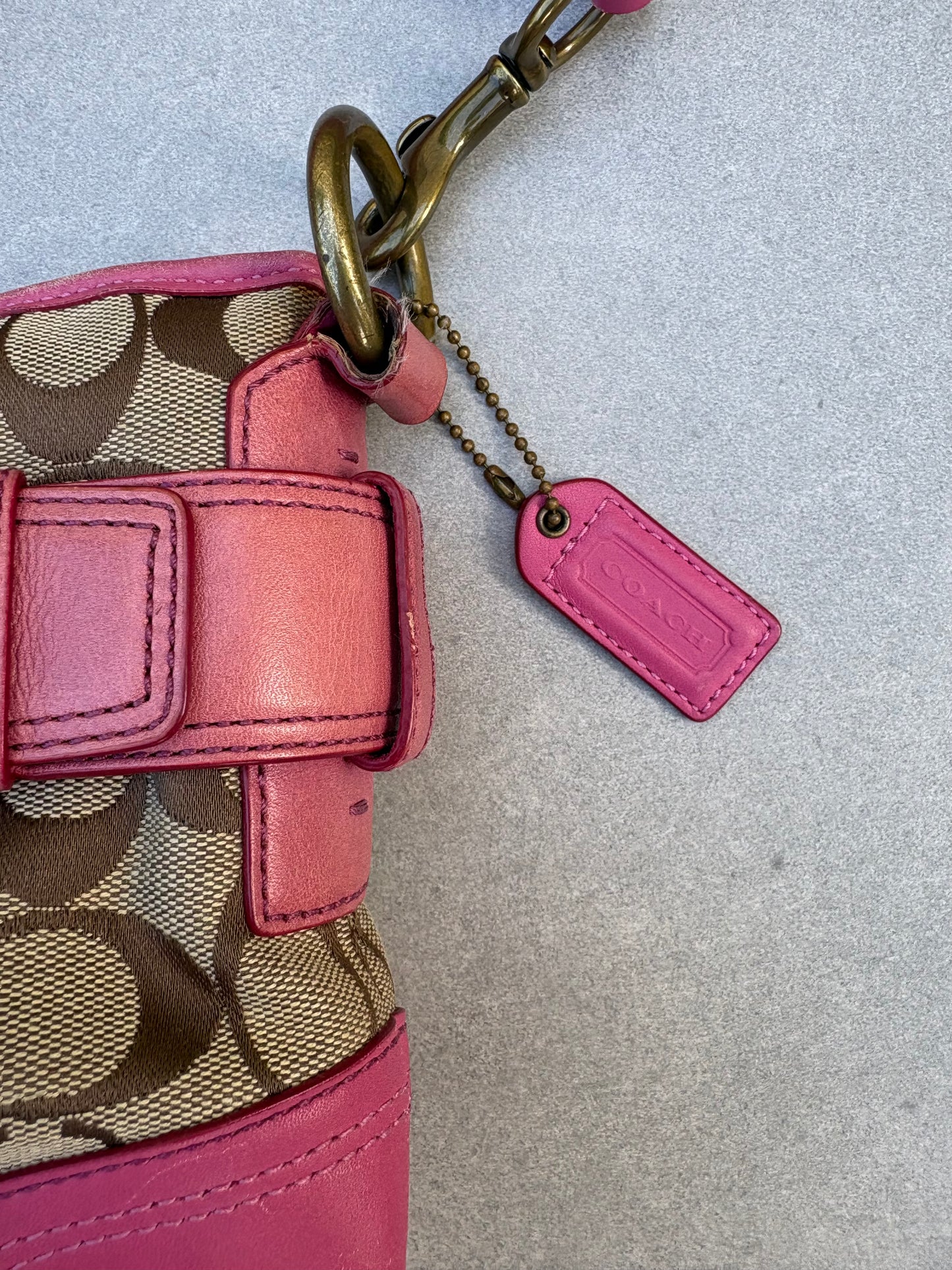 Coach Pink Signature Monogram Bag