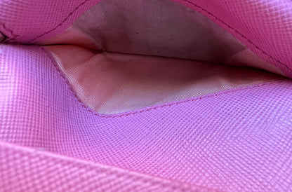 Prada Pink Saffiano Compact Wallet