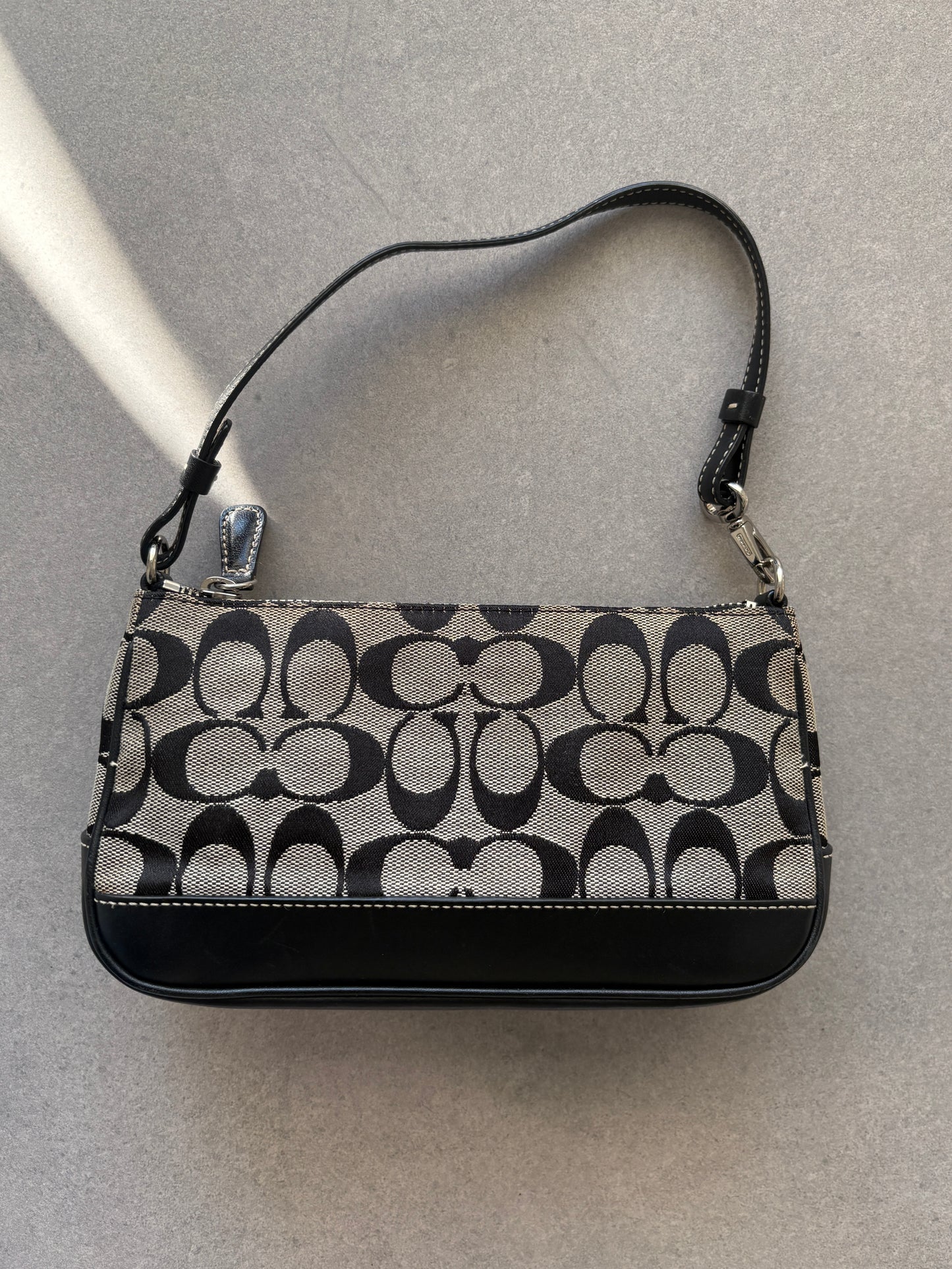 Coach Demi Black and Grey Shoulder Bag