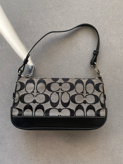 Coach Demi Black and Grey Shoulder Bag