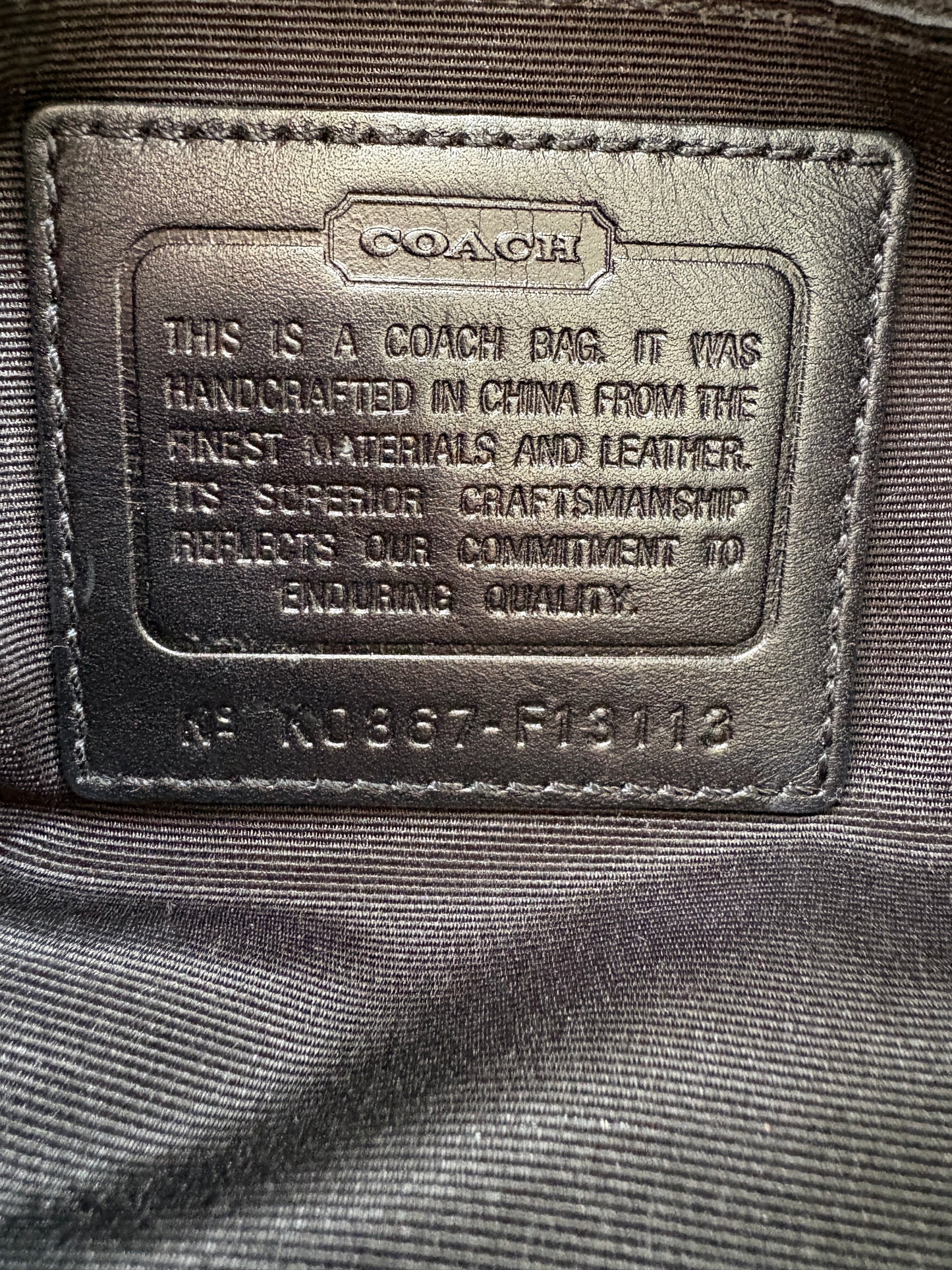 Coach Soho Black and Grey Monogram Shoulder Bag