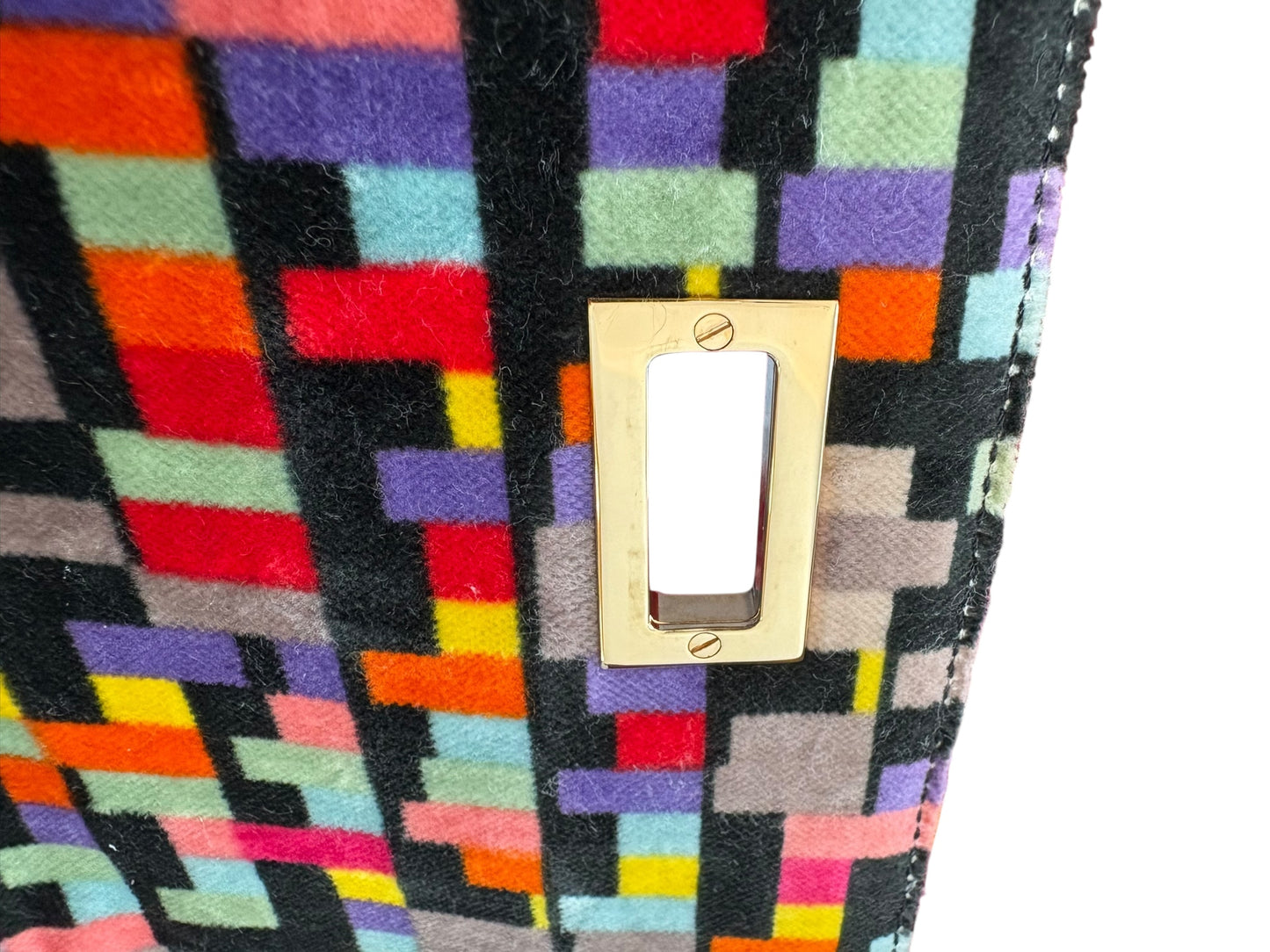 Chanel Shoulder Bag No. 6 Flap Velvet Multicolor Black