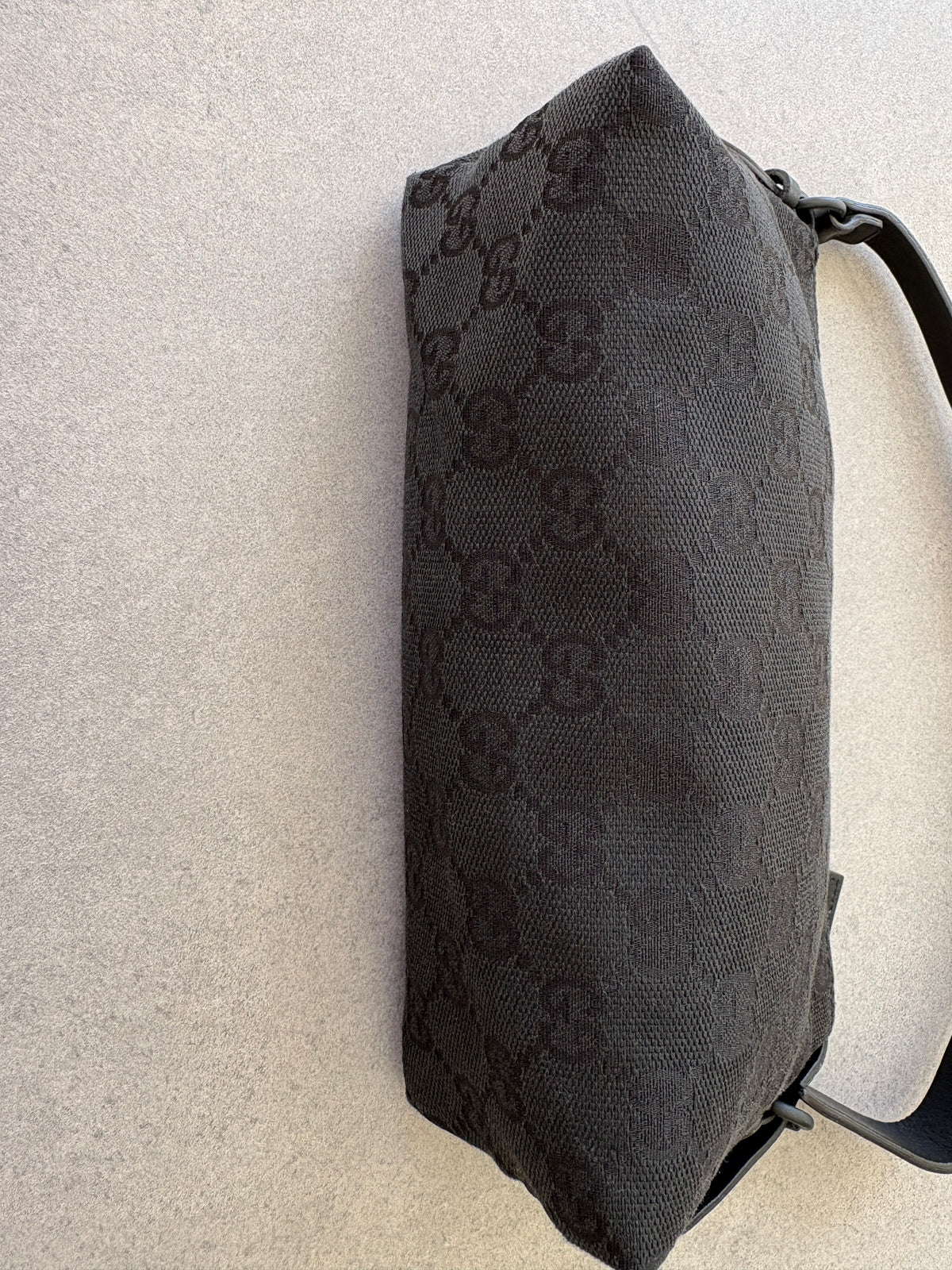 Gucci Black GG Canvas and Leather Pochette