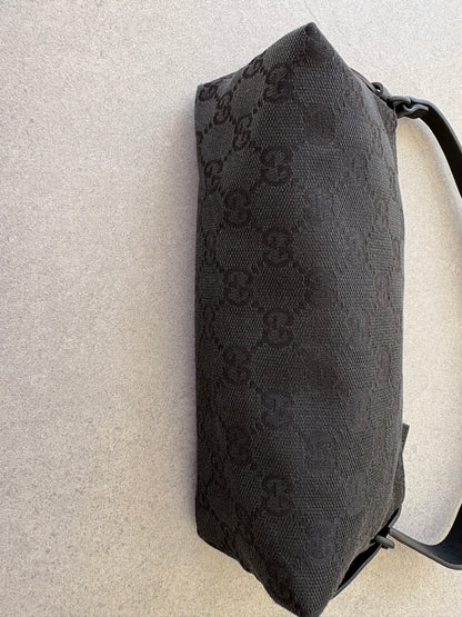 Gucci Black GG Canvas and Leather Pochette
