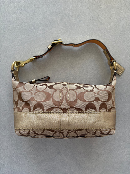 Coach Demi Beige and Gold Pouch
