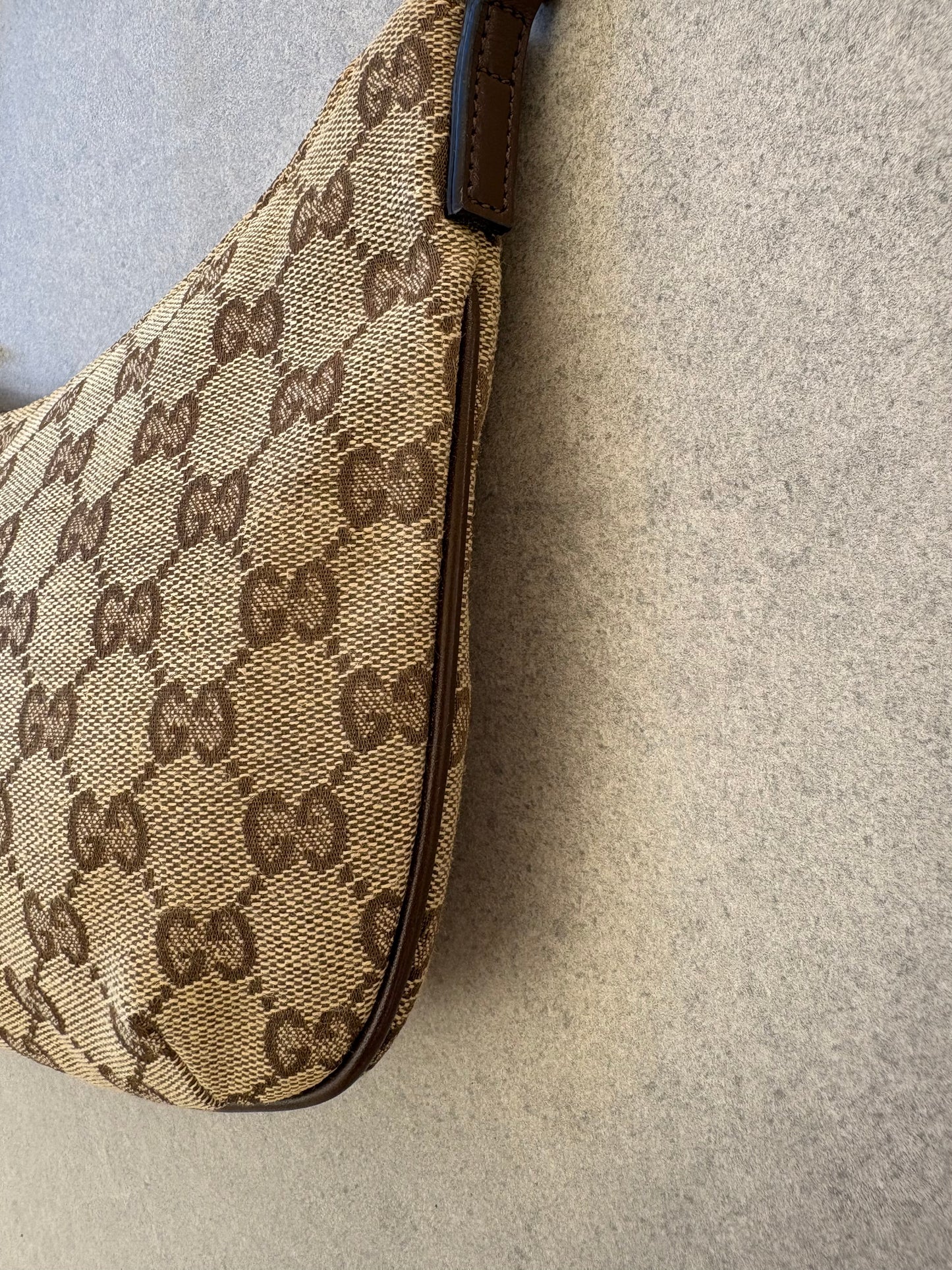 Gucci Brown GG Canvas and Leather Shoulder Bag