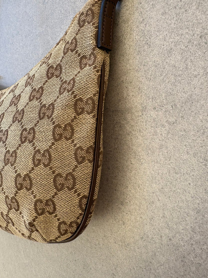 Gucci Brown GG Canvas and Leather Shoulder Bag