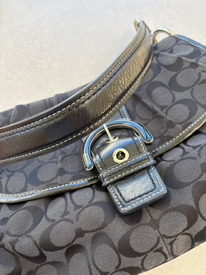 Coach Soho Black Monogram Shoulder Bag