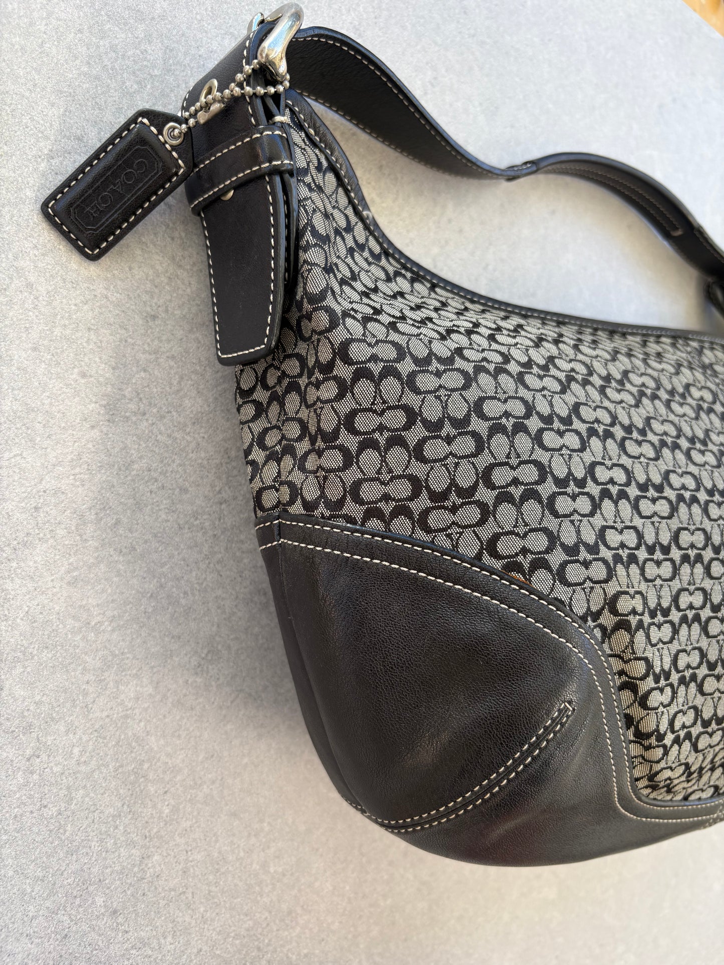 Coach Moon Shoulder Bag Black Monogram