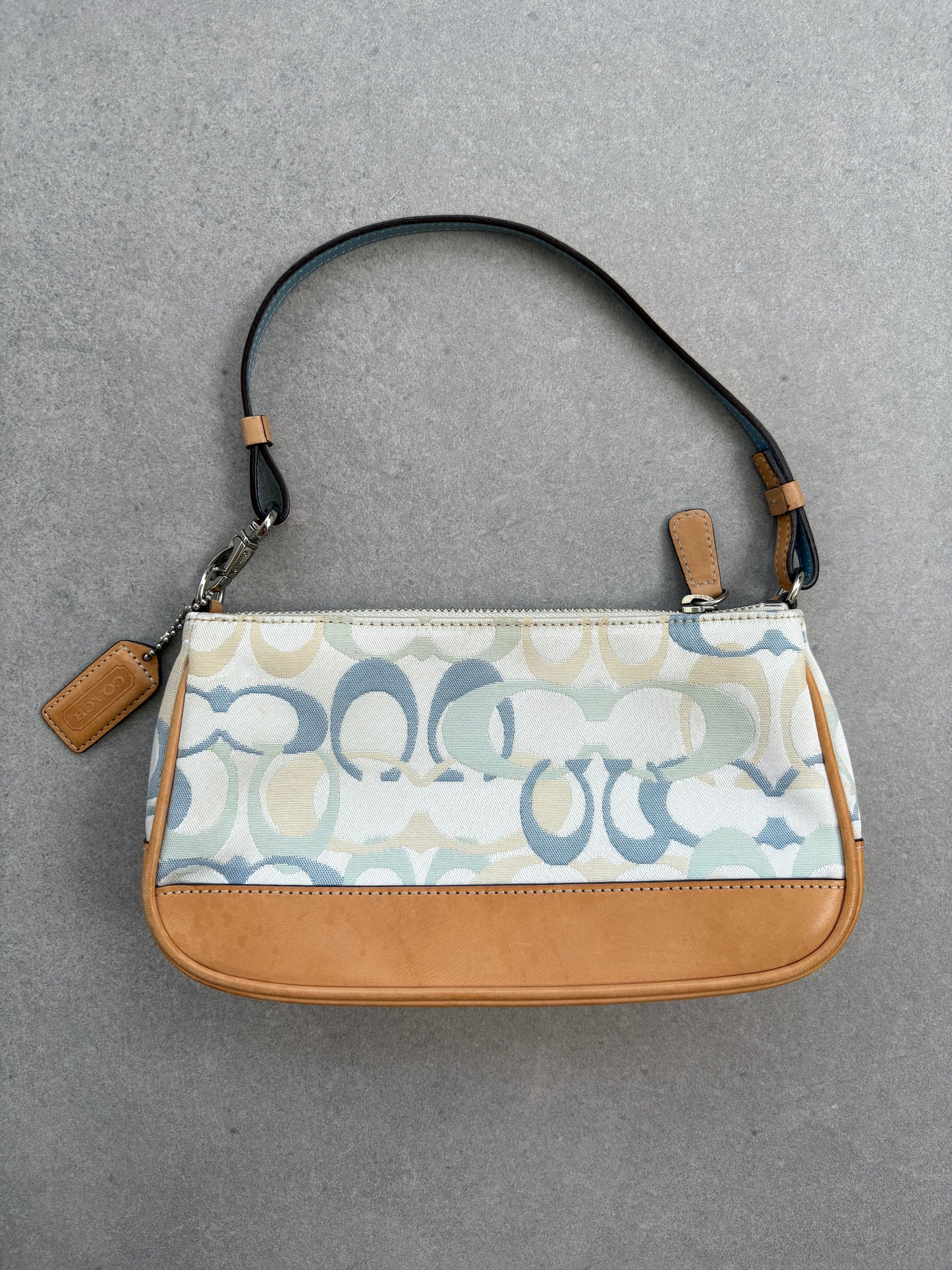 Coach Signature Demi Blue Optic Shoulder Bag Rare