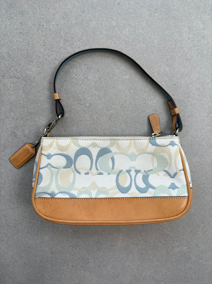 Coach Signature Demi Blue Optic Shoulder Bag Rare