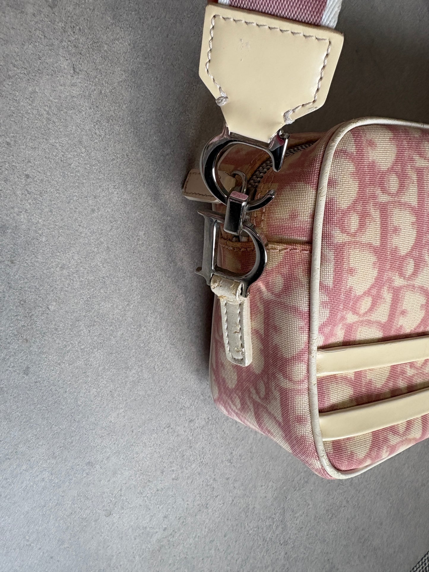 Christian Dior 2000s Pink Trotter Monogram Shoulder Bag