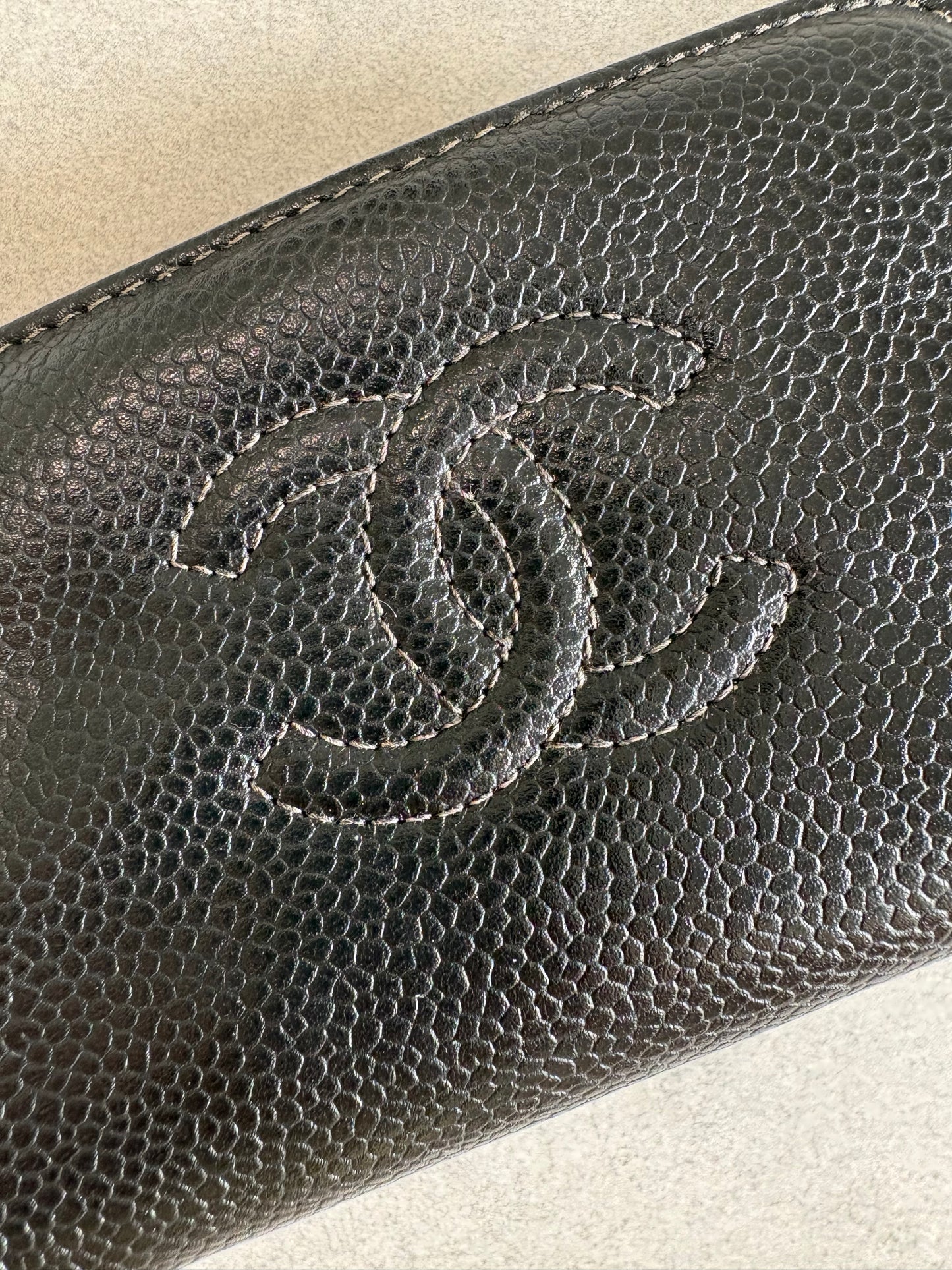 Chanel Black Cavier Leather with Gold Hardware