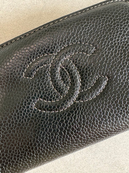 Chanel Black Cavier Leather with Gold Hardware