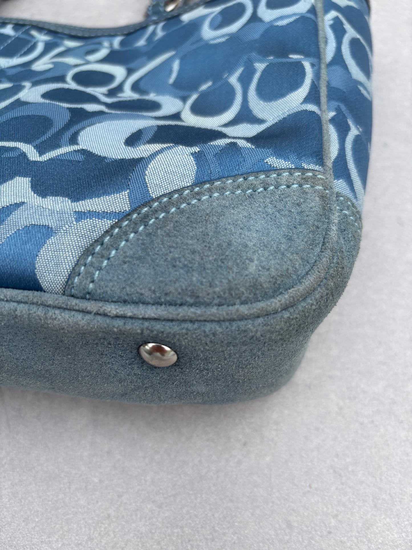 Coach Blue Optic Tote Bag