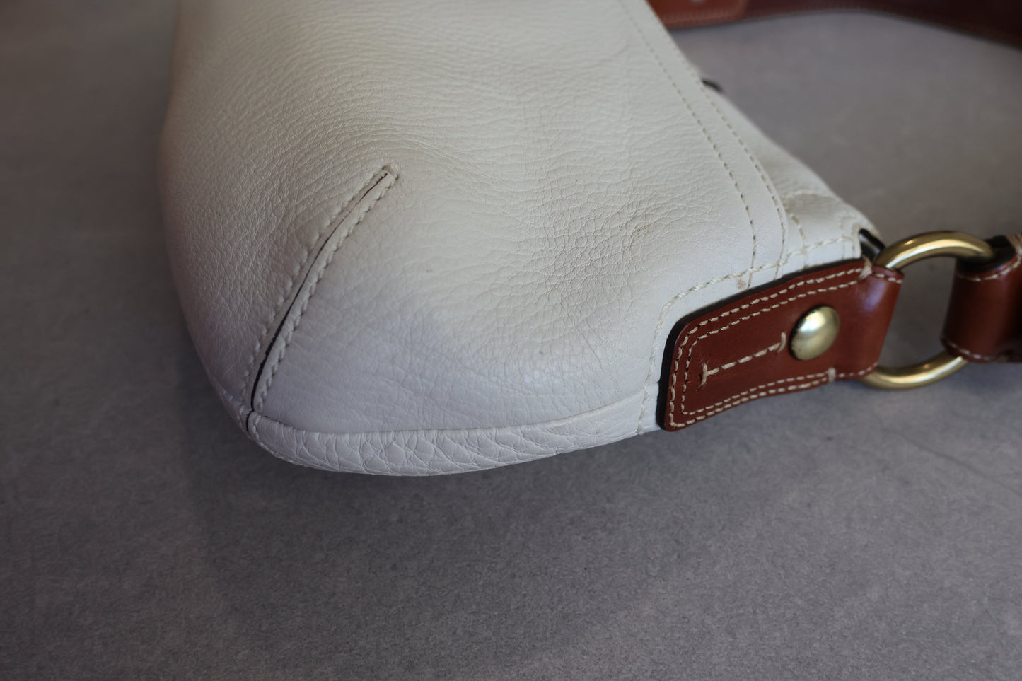 Coach Soho Cream and Brown Leather Shoulder Bag