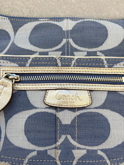 Coach Blue Monogram Shoulder Bag