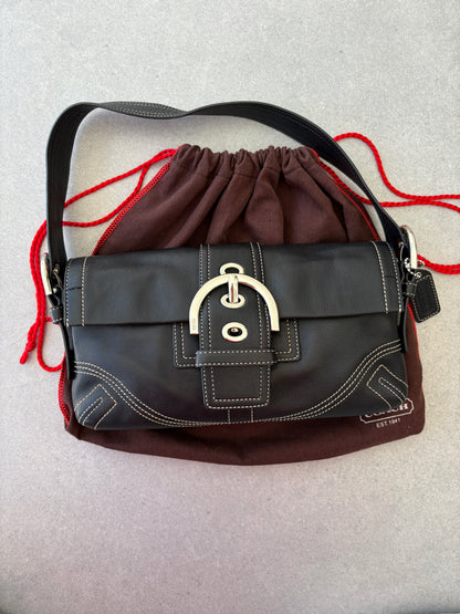 Coach Soho Black Leather Shoulder Bag