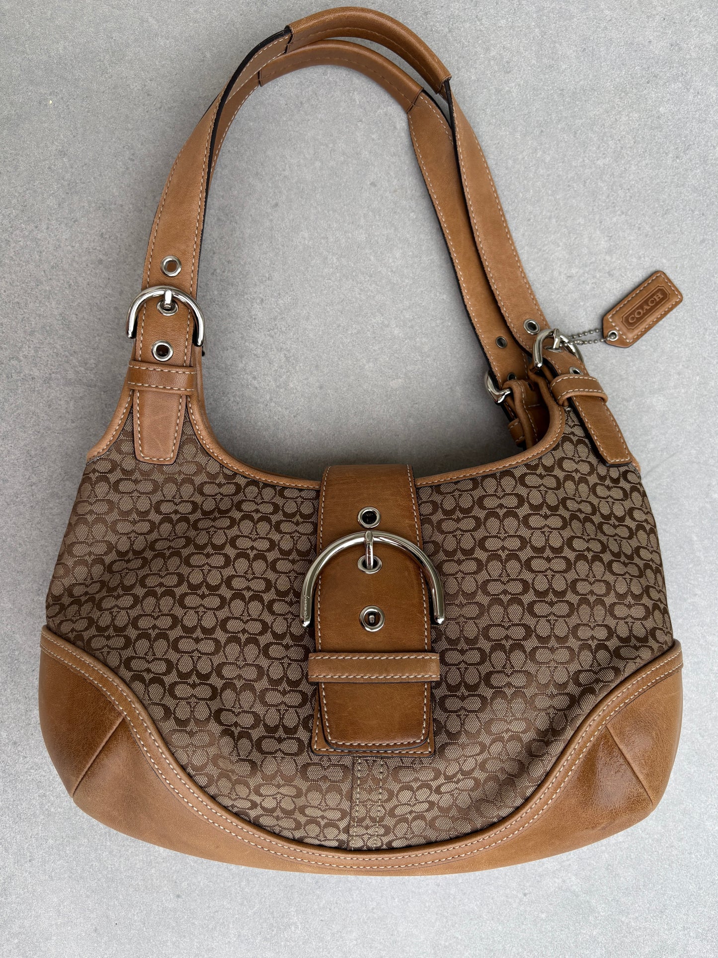 Coach Brown Monogram Signature Shoulder Bag