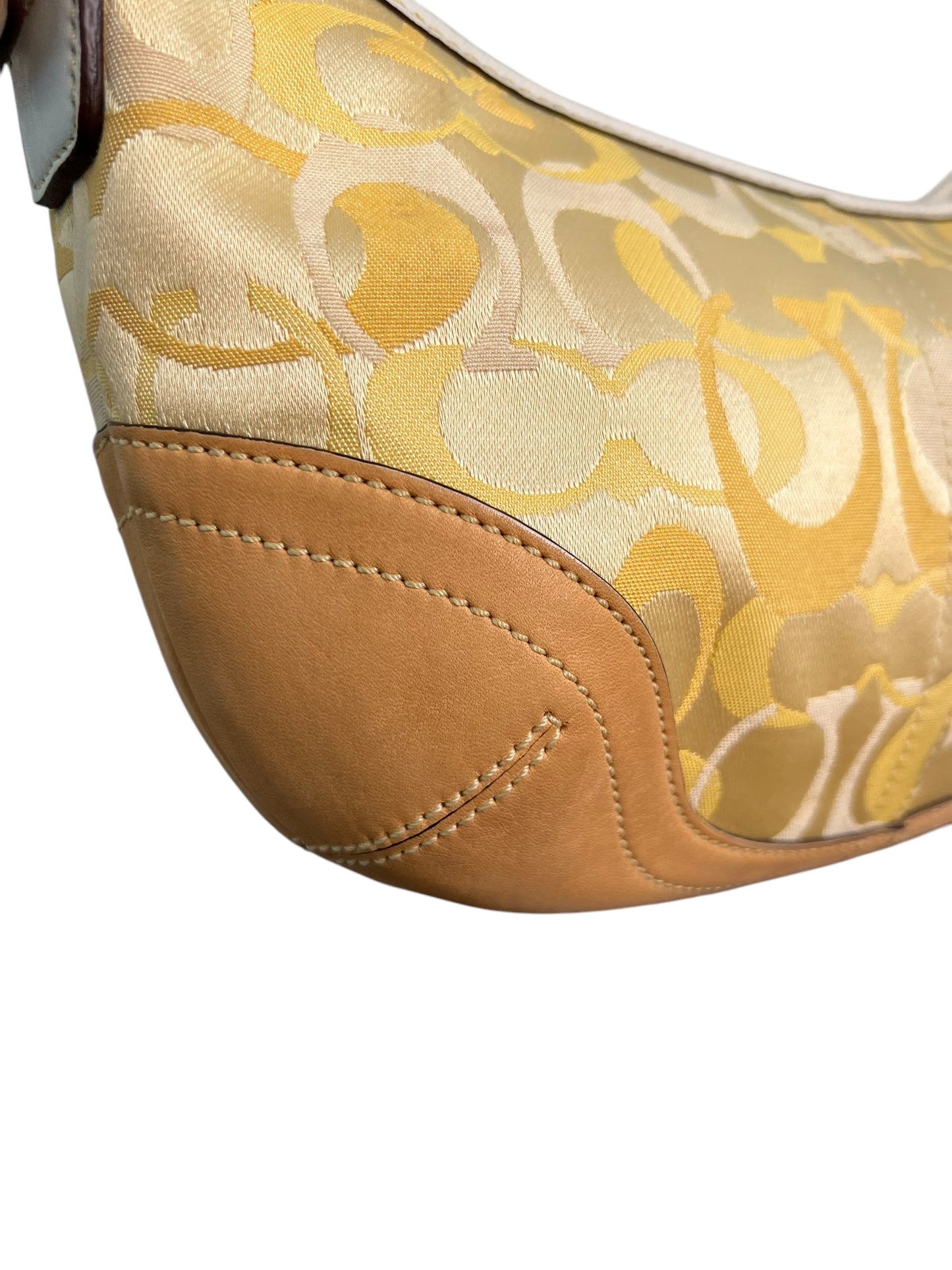 Coach Yellow Signature Monogram Shoulder Bag
