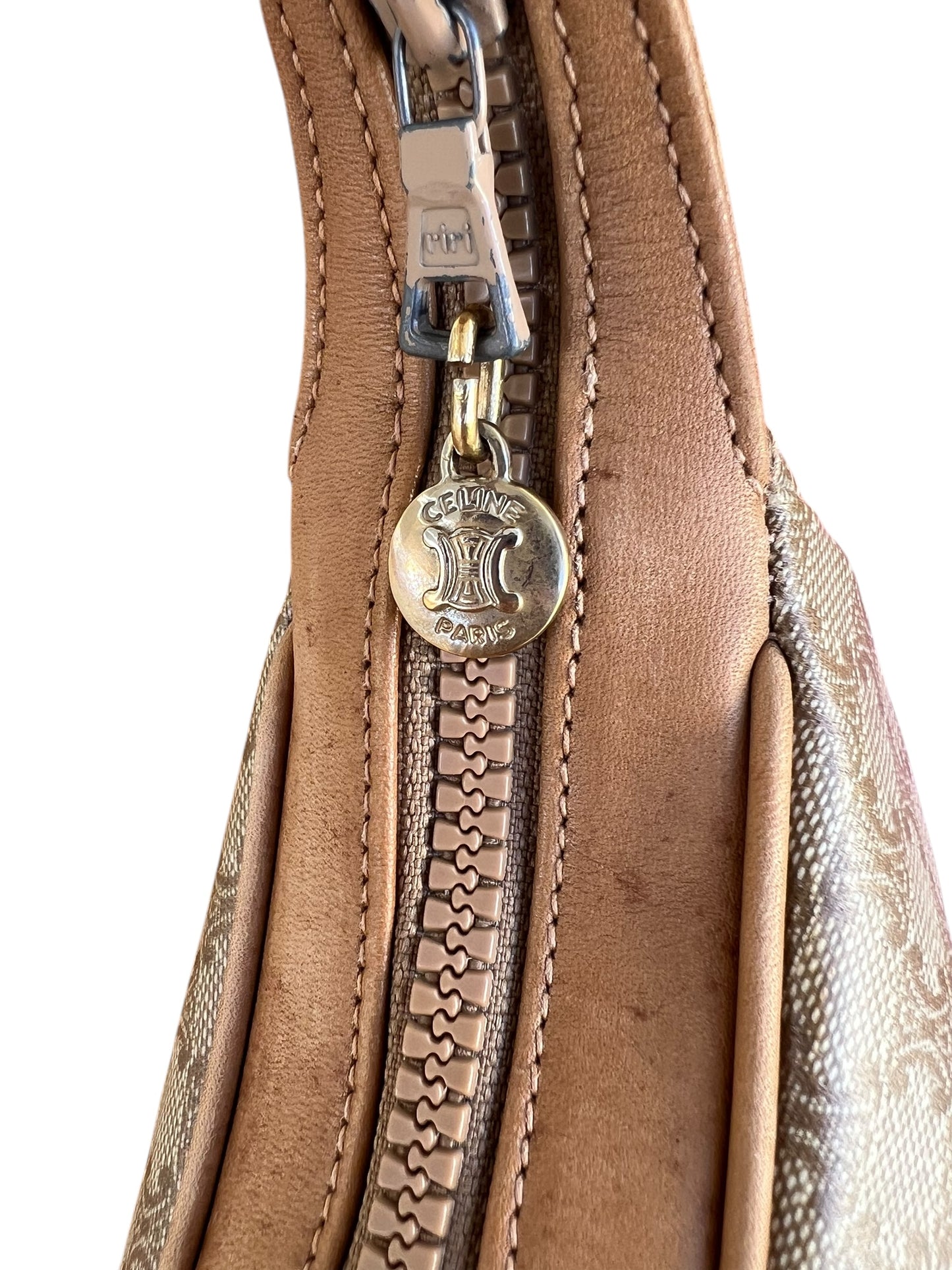 Celine Macadam Triomphe One Shoulder Bag Beige