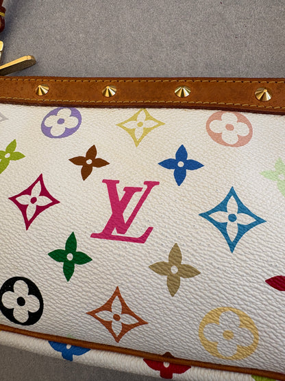 Louis Vuitton x Takashi Murakami White Multicolour Pochette Accessoires 2000s