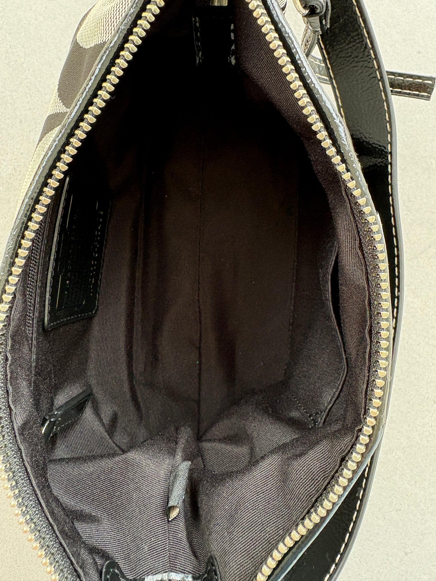 Coach Poppy Monogram Black Shoulder Bag