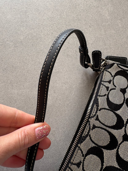 Coach Demi Black and Grey Shoulder Bag