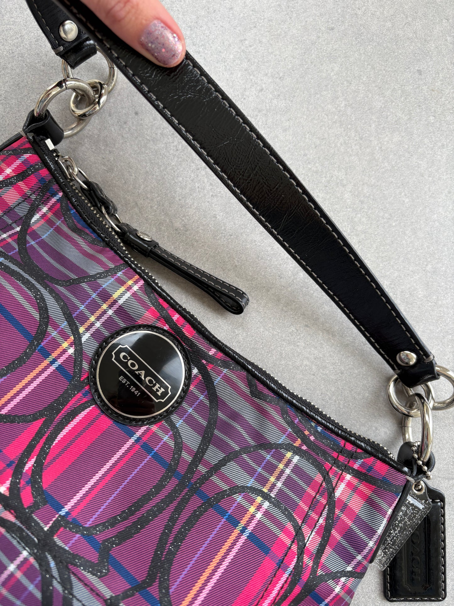 Coach Poppy Tartan Shoulder Bag