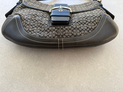 Coach Soho Black and Grey Monogram Shoulder Bag