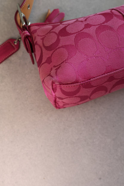 Coach Demi RARE Pink Baguette Shoulder Bag