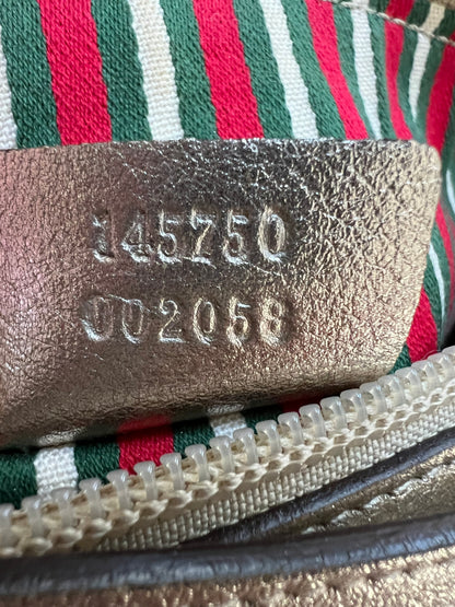 Gucci Metallic GG Canvas & Leather Abbey Pochette