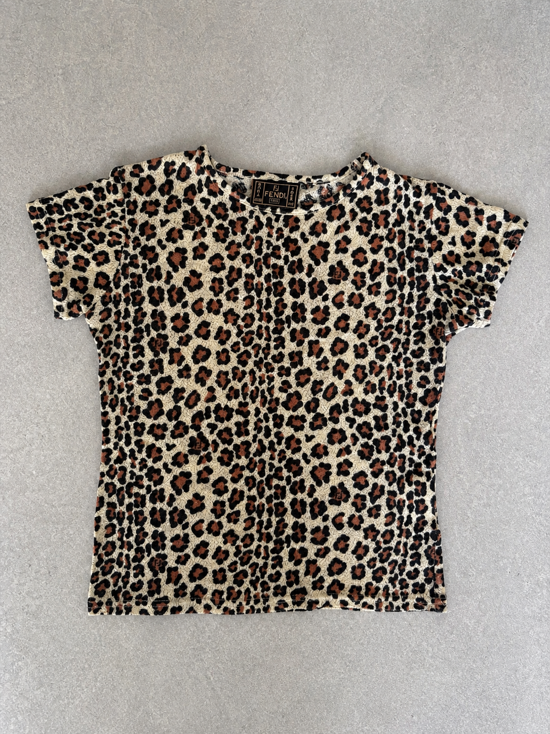 Fendi Leopard Print Short Sleeve Top – Size IT 42 / AU 10
