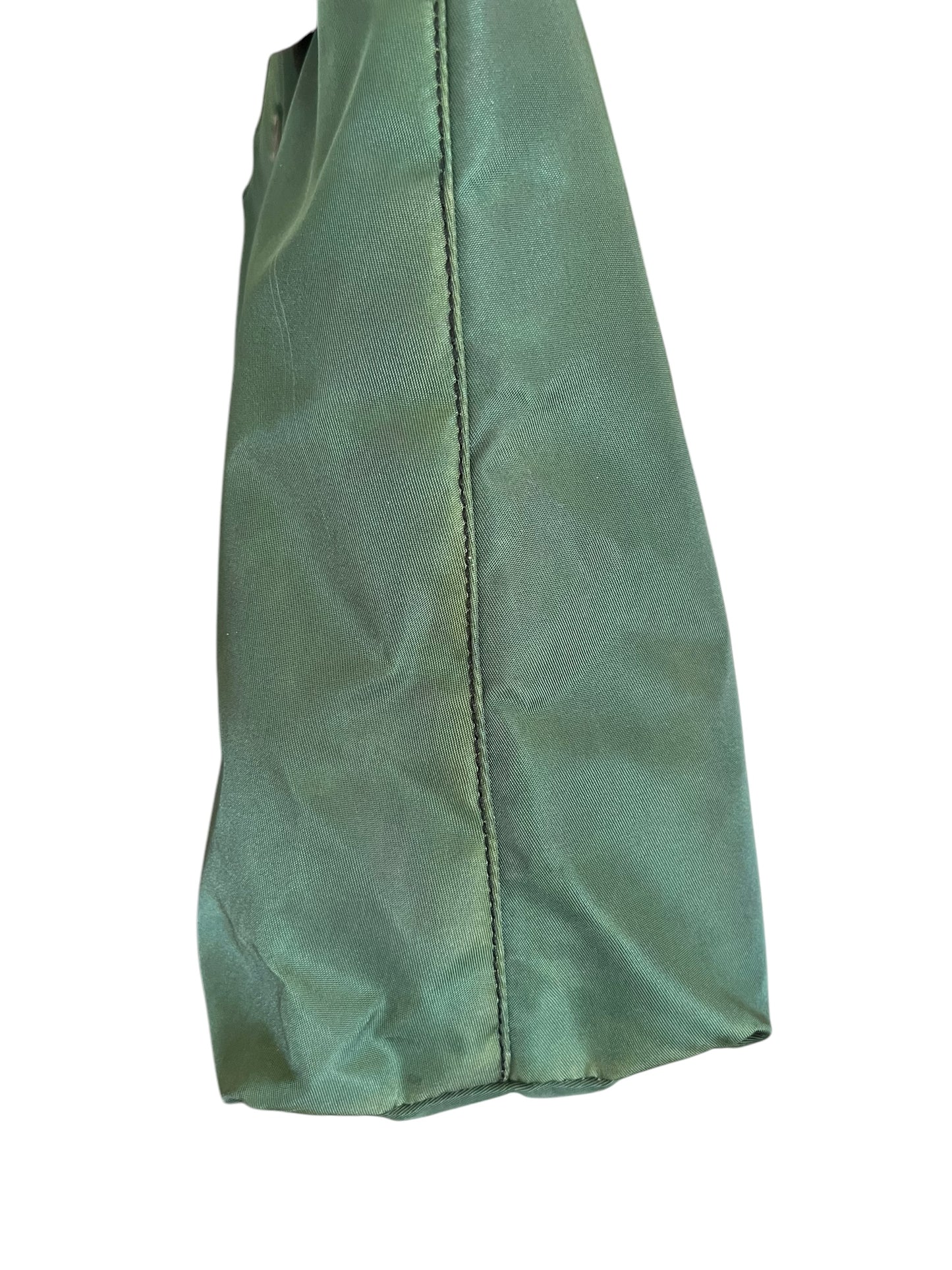 Prada Green Nylon Shoulder Tote Bag