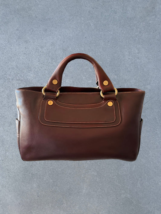 Celine Boogie Bag Maroon Leather