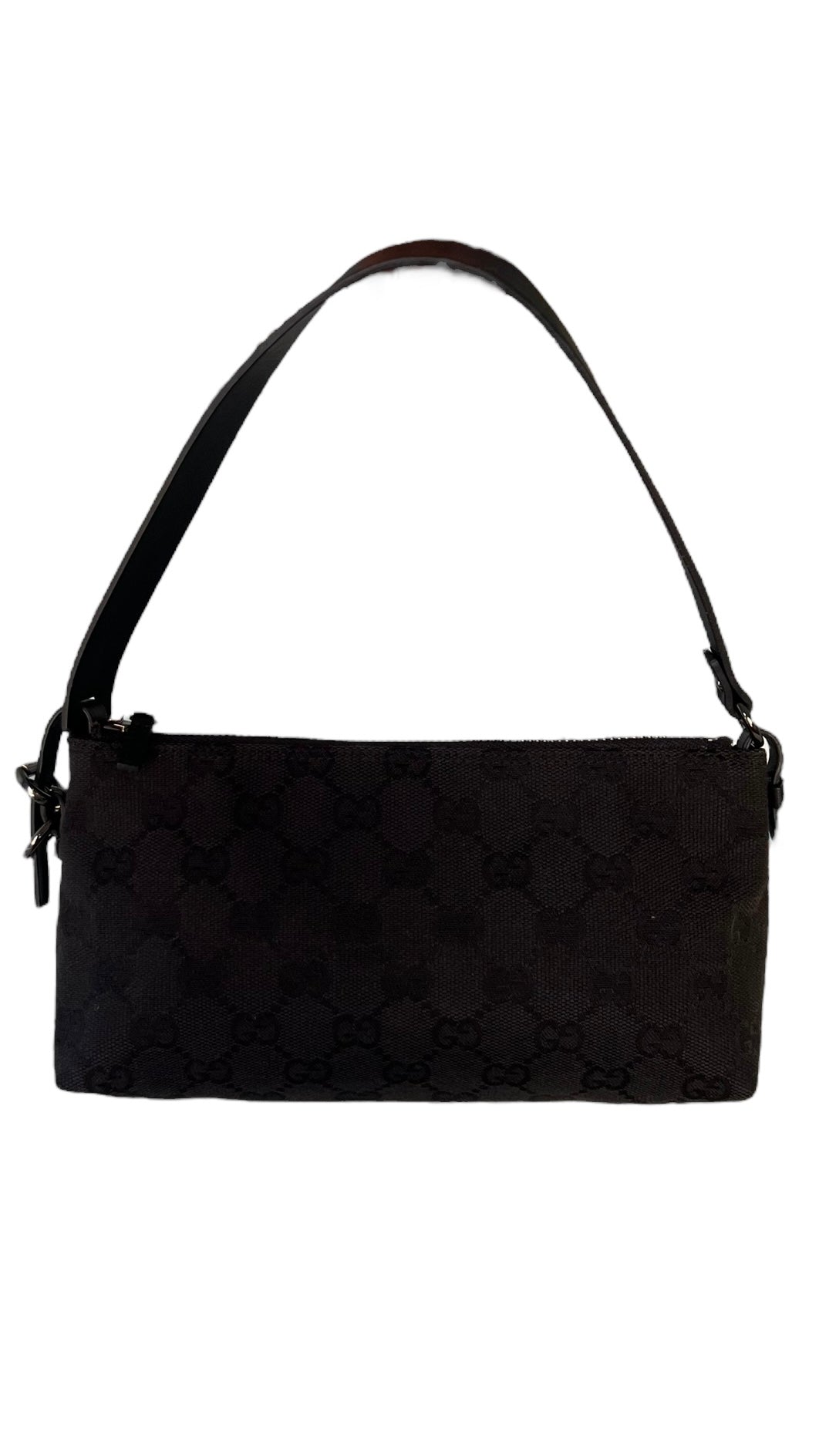 Gucci Black GG Canvas and Leather Pochette