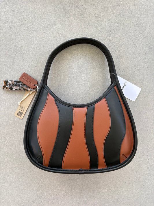 Coachtopia Ergo Bag in Wavy Stripe Upcrafted Leather, Brown and Black