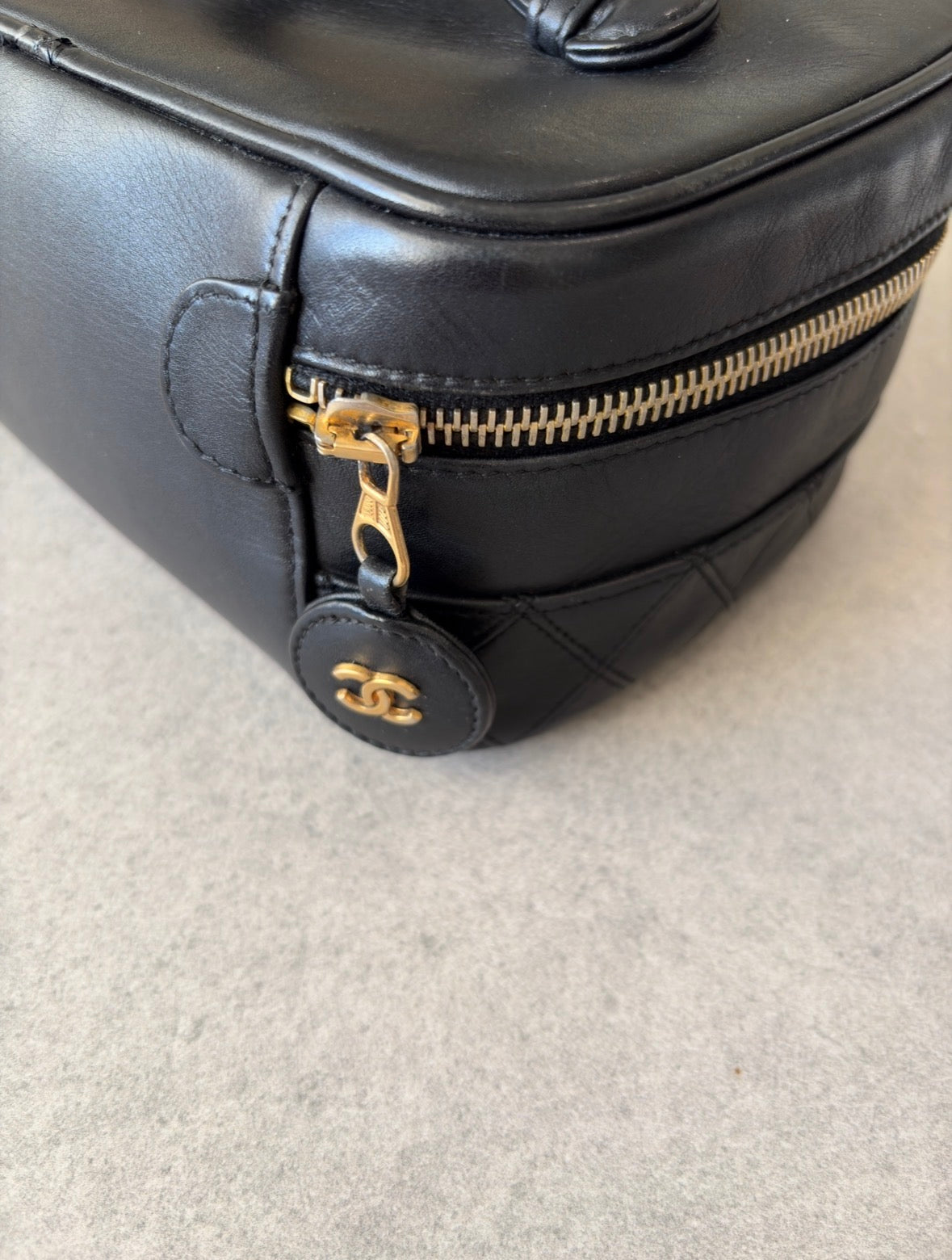 Chanel Black CC Quilted Vanity Bag