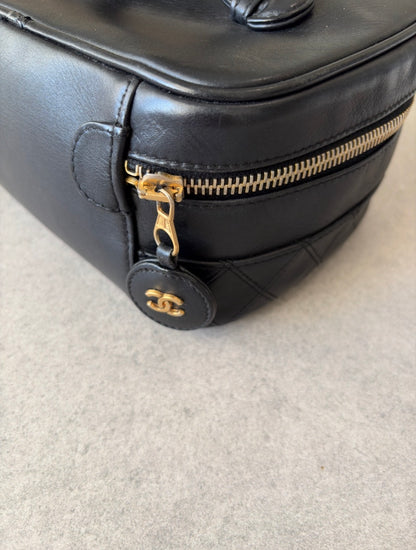Chanel Black CC Quilted Vanity Bag