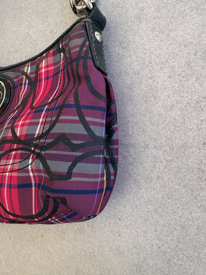 Coach Poppy Tartan Monogram Shoulder Bag