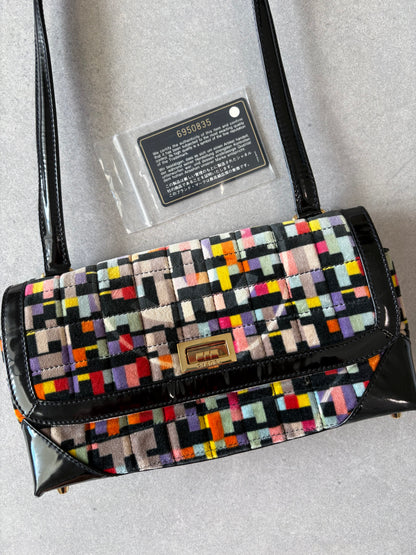Chanel Shoulder Bag No. 6 Flap Velvet Multicolor Black